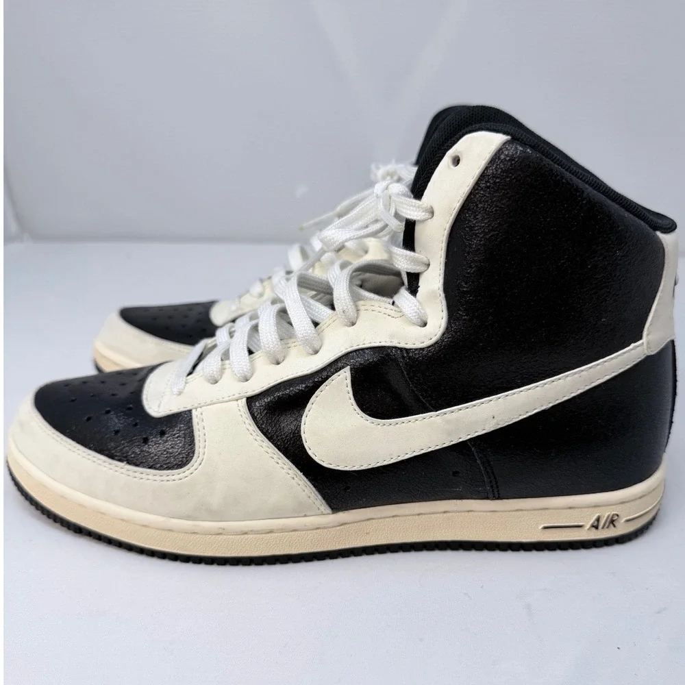 Nike Air AF1-Light High Top Sneakers Womens Black White Athletic Shoes